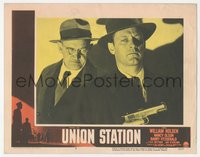 6j0631 UNION STATION LC #5 1950 great close up of William Holden w/gun & Barry Fitzgerald, noir!