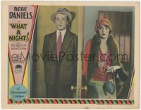 6j0640 WHAT A NIGHT LC 1928 reporter Neil Hamilton behind door hides from Bebe Daniels, ultra rare!