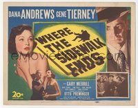 6j0435 WHERE THE SIDEWALK ENDS TC 1950 Dana Andrews, sexy Gene Tierney, Otto Preminger noir!