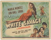 6j0436 WHITE SAVAGE TC 1943 sexiest full-length of Maria Montez in sarong, Jon Hall, Sabu!