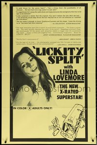 6j0976 LICKITY SPLIT 1sh 1974 directed by Carter Stevens, sexy Linda Lovemore!