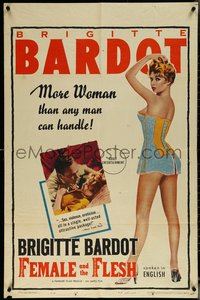 6j0979 LIGHT ACROSS THE STREET 1sh R1960 sexy Brigitte Bardot in Female and the Flesh!