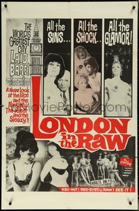 6j0983 LONDON IN THE RAW 1sh 1965 be shocked by gay excitement & the sin in its shadows, rare!