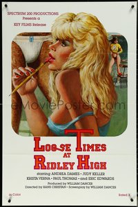 6j0985 LOOSE TIMES AT RIDLEY HIGH 1sh 1984 Hans Christan, sexy artwork of girl w/pencil in her mouth!