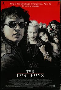 6j0987 LOST BOYS 1sh 1987 teen vampire Kiefer Sutherland, Jason Patric, directed by Joel Schumacher!