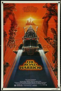 6j0995 MAD MAX 2: THE ROAD WARRIOR 1sh 1982 Mel Gibson in the title role, great art by Commander!