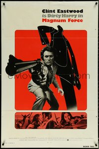 6j0998 MAGNUM FORCE int'l 1sh 1973 Clint Eastwood is Dirty Harry pointing his huge gun!