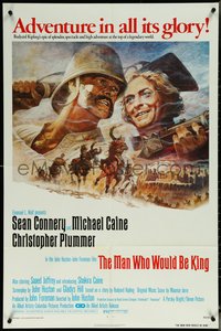6j0999 MAN WHO WOULD BE KING 1sh 1975 art of Sean Connery & Michael Caine by Tom Jung!