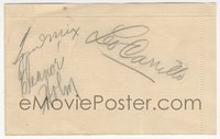 6j0144 LEO CARRILLO/ELEANOR HOLM signed 3x5 paper 1940s it can be framed with a repro photo!