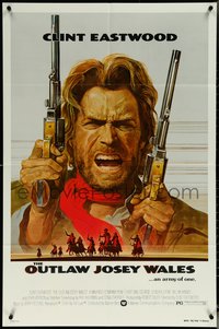 6j1052 OUTLAW JOSEY WALES studio style 1sh 1976 Clint Eastwood is an army of one, Roy Anderson art!