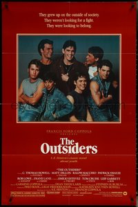 6j1054 OUTSIDERS 1sh 1982 Coppola, S.E. Hinton, Howell, Dillon, image of top cast
