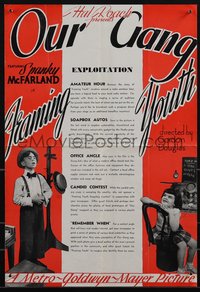 6j0296 FRAMING YOUTH pressbook 1937 Alfalfa, Spanky McFarland, Darla Hood, Our Gang, ultra rare!