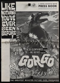 6j0297 GORGO pressbook 1961 Joseph Smith monster art, like nothing you've ever seen, includes herald!