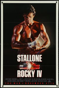 6j1108 ROCKY IV advance 1sh 1985 great image of champ Sylvester Stallone, the war starts in November!