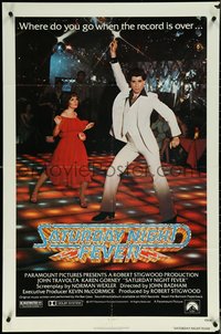 6j1113 SATURDAY NIGHT FEVER 1sh 1977 best image of disco John Travolta & Karen Lynn Gorney!