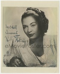 6j0113 BILLIE HOLIDAY signed 7.5x8.25 still 1940s great portrait of the African American singer!