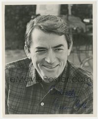 6j0180 GREGORY PECK signed 8x10 REPRO photo 1980s great head & shoulders portrait of the top star!