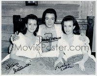 6j0205 TWINS OF EVIL signed 8x10 REPRO photo 1990s by Damien Thomas, Madeleine AND Mary Collinson!