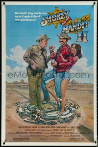 6j1141 SMOKEY & THE BANDIT II 1sh 1980 Goozee art of Burt Reynolds, Jackie Gleason & Sally Field!