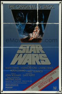 6j1156 STAR WARS NSS style 1sh R1982 A New Hope, art by Jung, advertising Revenge of the Jedi!