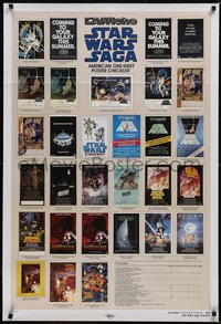 6j1157 STAR WARS CHECKLIST 2-sided Kilian 1sh 1985 many great images of all the U.S. posters, info!