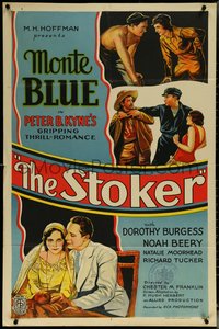 6j1159 STOKER style B 1sh 1932 great art of Monte Blue, Dorothy Burgess, Noah Beery, ultra rare!