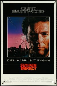6j1163 SUDDEN IMPACT 1sh 1983 Clint Eastwood is at it again as Dirty Harry, great image!