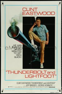 6j1188 THUNDERBOLT & LIGHTFOOT style C 1sh 1974 art of Clint Eastwood with HUGE gun by McGinnis!