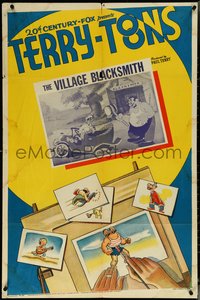 6j1213 VILLAGE BLACKSMITH 1sh R1938 Paul Terry, Frank Moser, Terry-Toons, different & ultra rare!