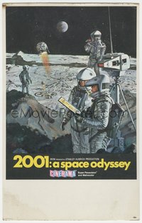 6j0266 2001: A SPACE ODYSSEY Cinerama mini WC 1968 Kubrick, art of astronauts on moon by Bob McCall!