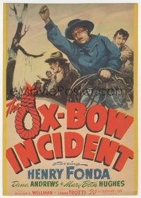 6j0286 OX-BOW INCIDENT mini WC 1943 Henry Fonda, Dana Andrews, William Wellman, ultra rare!