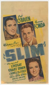 6j0290 SLIM mini WC 1937 Pat O'Brien, Henry Fonda, Margaret Lindsay, power line men, ultra rare!