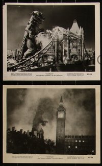 6j1523 GORGO 8 8x10 stills 1961 with close up of the giant monster destroying London Bridge!