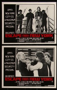 6j0217 ESCAPE FROM NEW YORK 4 cut Aust LC poster cards 1981 John Carpenter, Kurt Russell, Van Cleef!