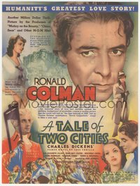 6j0263 TALE OF TWO CITIES herald 1935 Ronald Colman, Elizabeth Allan, Charles Dickens, ultra rare!