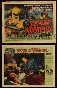 6j0657 BLOOD OF THE VAMPIRE 8 LCs 1958 he begins where Dracula left off, incredible Joseph Smith art!