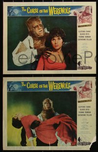6j0664 CURSE OF THE WEREWOLF 8 LCs 1961 great images of monster Oliver Reed & sexy Yvonne Romain!
