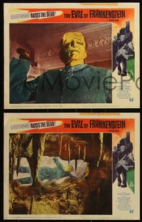 6j0668 EVIL OF FRANKENSTEIN 8 LCs 1964 Peter Cushing, Hammer, wonderful monster images!