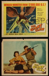 6j0671 GIANT CLAW 8 LCs 1957 Jeff Morrow, Mara Corday, Fred F. Sears directed, cool sci-fi images!