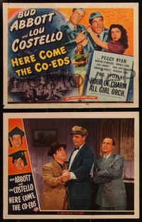 6j0679 HERE COME THE CO-EDS 8 LCs 1945 Bud Abbott & Lou Costello, Phil Spitalny and All Girl Orchestra!