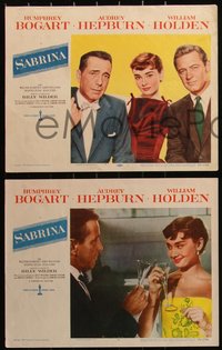 6j0708 SABRINA 8 LCs 1954 great images of Humphrey Bogart, Audrey Hepburn and William Holden!