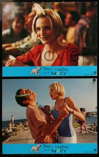 6j0714 THERE'S SOMETHING ABOUT MARY 8 LCs 1998 Ben Stiller is hooked, Cameron Diaz, Farrelly Brothers