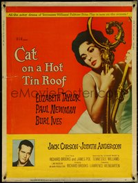 6k0002 CAT ON A HOT TIN ROOF style Y 30x40 1958 Elizabeth Taylor as Maggie the Cat, Newman, rare!