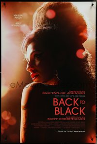 6k0556 BACK TO BLACK advance DS 1sh 2024 great image of sexy Marisa Abela as tragic Amy Winehouse!