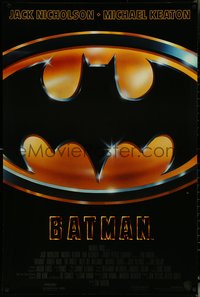 6k0563 BATMAN int'l 1sh 1989 directed by Tim Burton, cool image of Bat logo, new credit design!