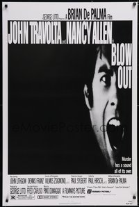 6k0591 BLOW OUT 1sh 1981 John Travolta, Brian De Palma, Allen, murder has a sound all of its own!