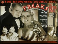 6k0036 FREAKS/DEVIL DOLL British quad 2002 cool Tod Browning double-bill, great images!