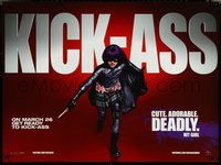 6k0039 KICK-ASS teaser DS British quad 2010 great image of Chloe Grace Moretz as Hit-Girl!