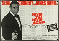 6k0048 NEVER SAY NEVER AGAIN advance British quad 1983 Sean Connery as James Bond pointing gun!
