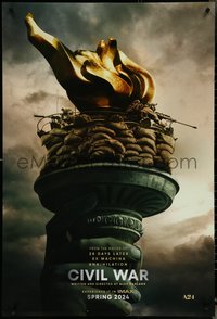 6k0612 CIVIL WAR teaser DS 1sh 2024 Nick Offerman, Statue of Liberty torch, coming this Spring!